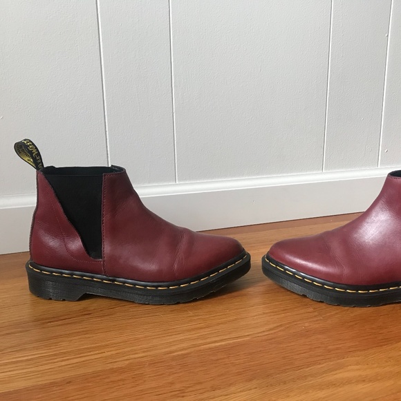 Dr. Marten Flora Chelsea Boot in Red SZ 6 - Picture 5 of 10